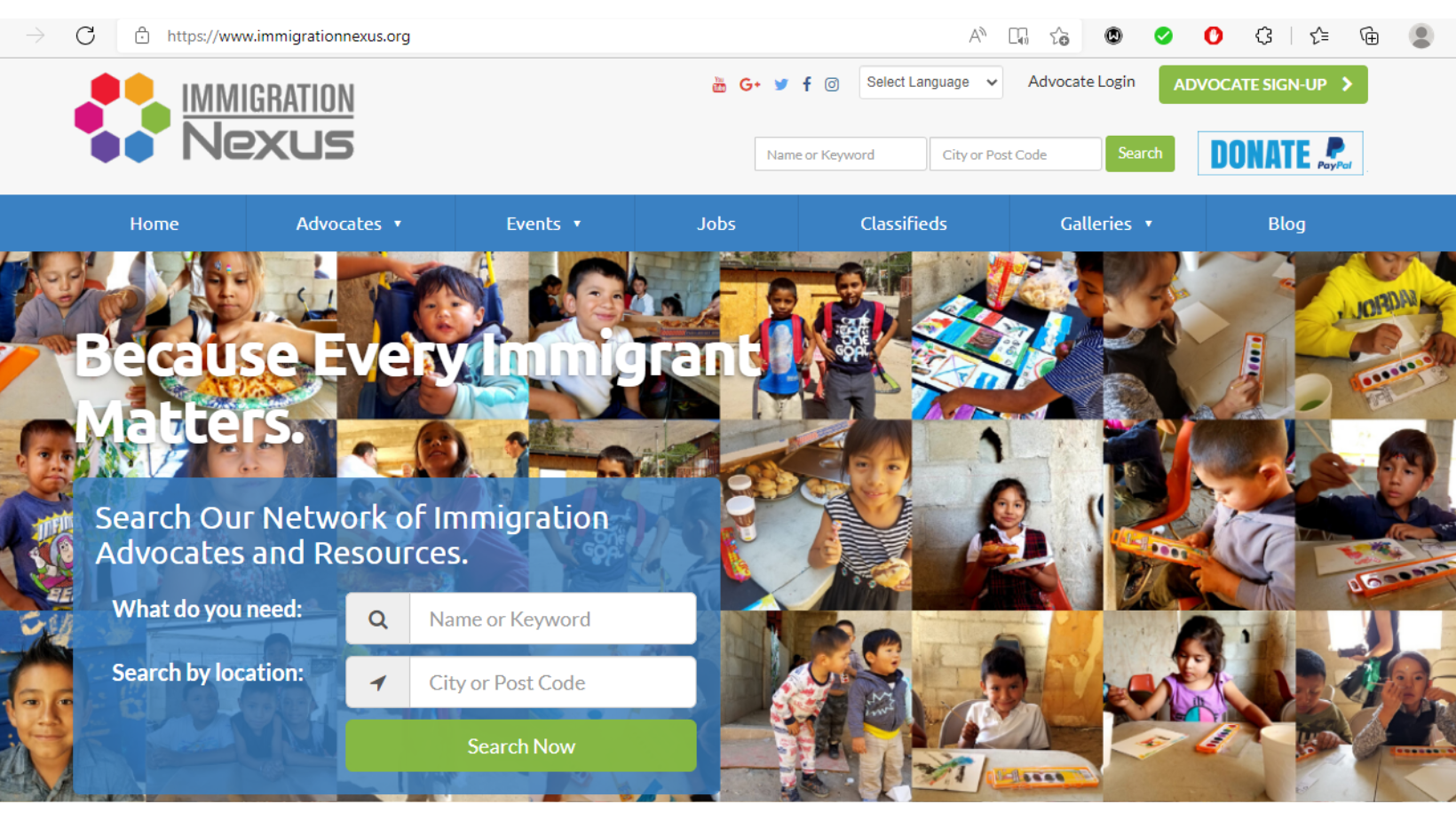 FUNDRAISING CAMPAIGN TO SUPPORT OUR IMMIGRATION NEXUS ONLINE PLATFORM